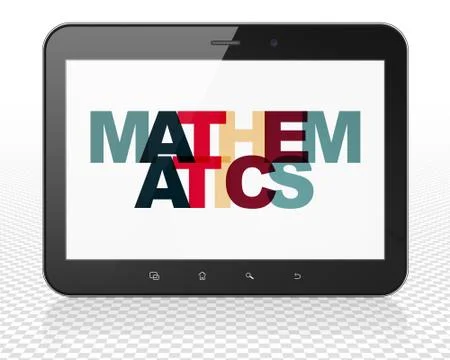 Learning concept: Tablet Pc Computer with Mathematics on  display Stock Illustration