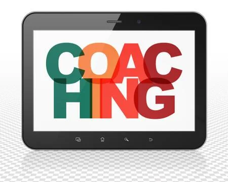 Learning concept: Tablet Pc Computer with Coaching on  display Stock Illustration