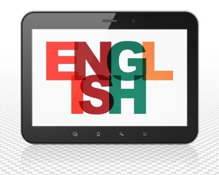 Learning concept: Tablet Pc Computer with English on  display Stock Illustration