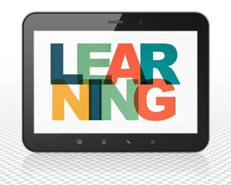 Learning concept: Tablet Pc Computer with Learning on  display Stock Illustration