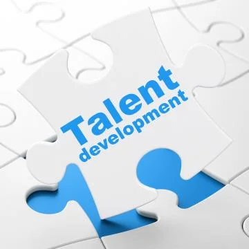 Learning concept: Talent Development on puzzle background Stock Illustration