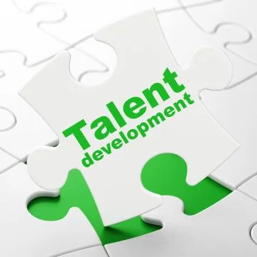 Learning concept: Talent Development on puzzle background Illustration