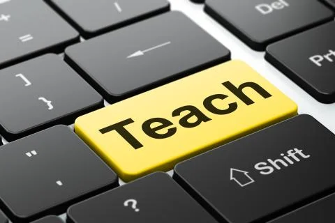 Learning concept: Teach on computer keyboard background Stock Illustration