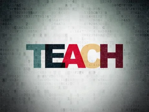 Learning concept: Teach on Digital Data Paper background 스톡 일러스트