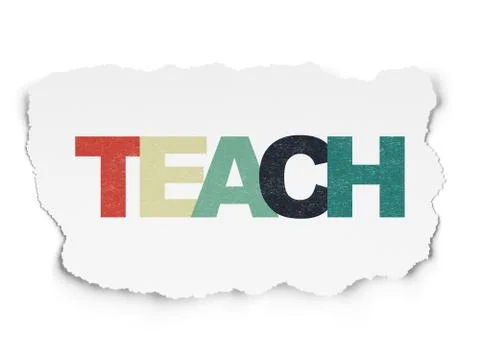 Learning concept: Teach on Torn Paper background Stock Illustration