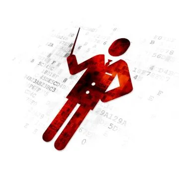 Learning concept: Teacher on Digital background 库存插图