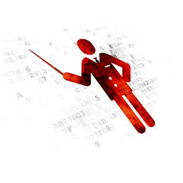 Learning concept: Teacher on Digital background 스톡 일러스트