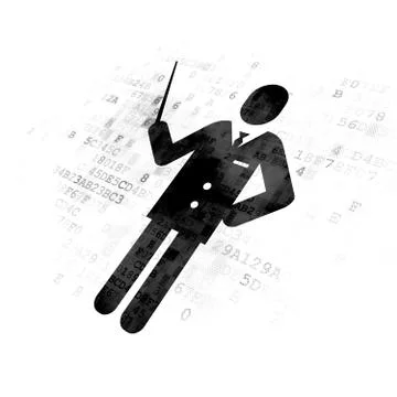Learning concept: Teacher on Digital background 스톡 일러스트