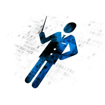 Learning concept: Teacher on Digital background Stock Illustration