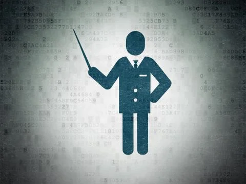 Learning concept: Teacher on Digital Data Paper background Stock Illustration