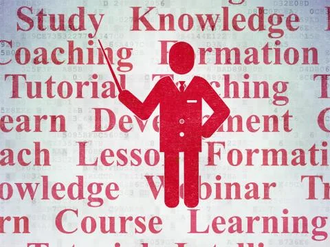 Learning concept: Teacher on Digital Paper background イラスト素材