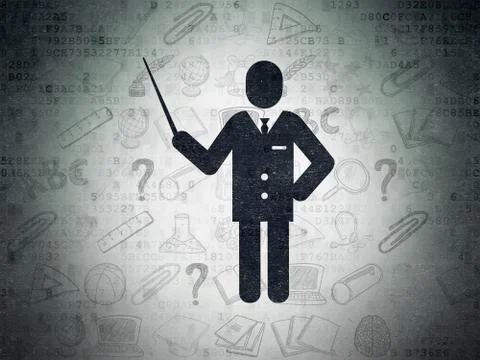 Learning concept: Teacher on Digital Paper background Stock Illustration
