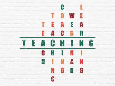 Learning concept: Teaching in Crossword Puzzle Illustrazione stock