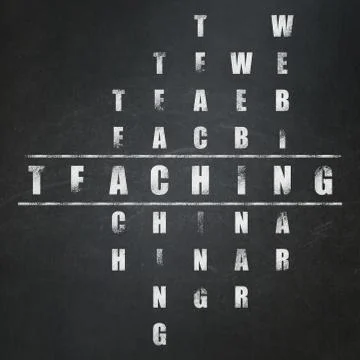 Learning concept: Teaching in Crossword Puzzle 스톡 일러스트