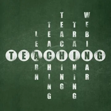 Learning concept: Teaching in Crossword Puzzle Illustrazione stock