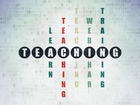 Learning concept: Teaching in Crossword Puzzle 스톡 일러스트