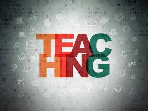 Learning concept: Teaching on Digital Data Paper background Stock Illustration