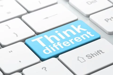Learning concept: Think Different on computer keyboard background Stock Illustration