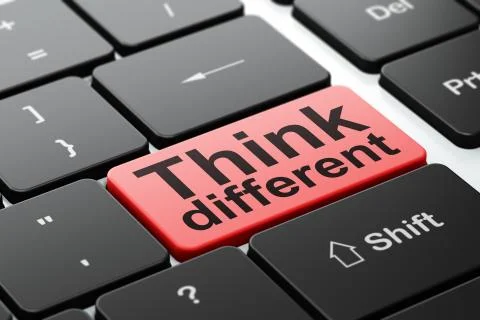 Learning concept: Think Different on computer keyboard background Stock Illustration