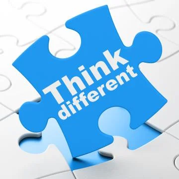 Learning concept: Think Different on puzzle background Illustrazione stock