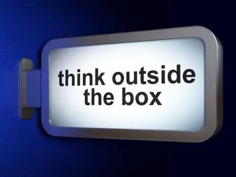 Learning concept: Think outside The box on billboard background Stock Illustration