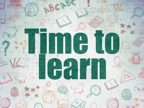 Learning concept: Time to Learn on Digital Data Paper background Stock Illustration