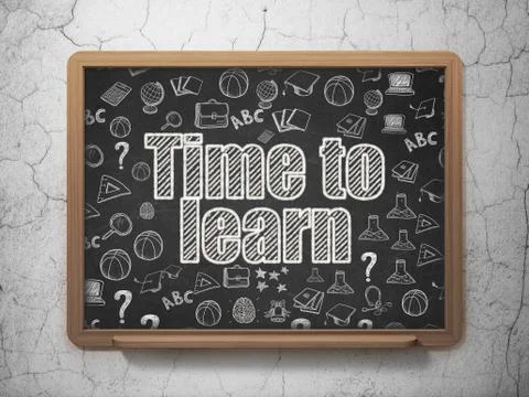 Learning concept: Time to Learn on School board background Stock Illustration