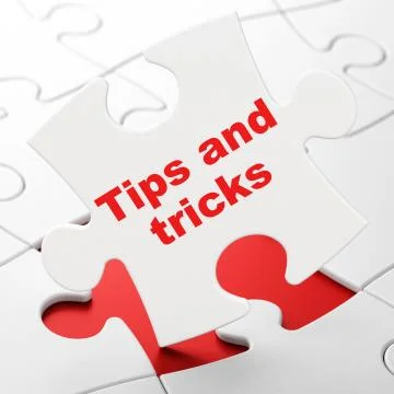Learning concept: Tips And Tricks on puzzle background Stockillustratie
