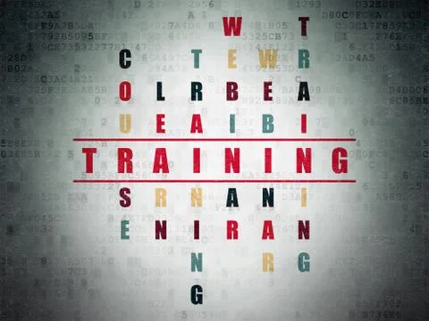 Learning concept: Training in Crossword Puzzle 스톡 일러스트