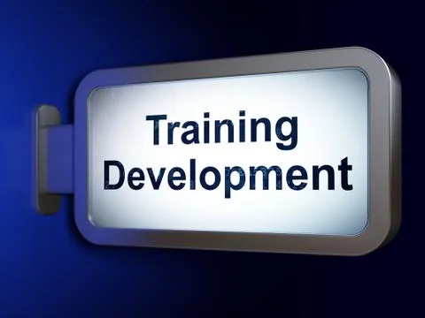 Learning concept: Training Development on billboard background Stockillustratie