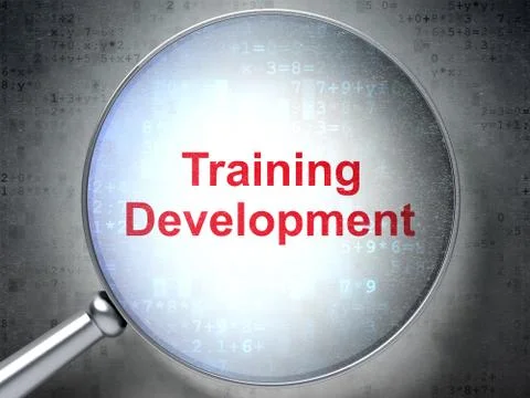 Learning concept: Training Development with optical glass 스톡 일러스트