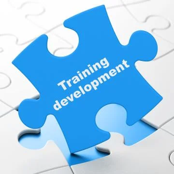 Learning concept: Training Development on puzzle background Illustration