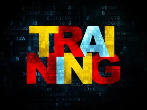 Learning concept: Training on Digital background Illustrazione stock