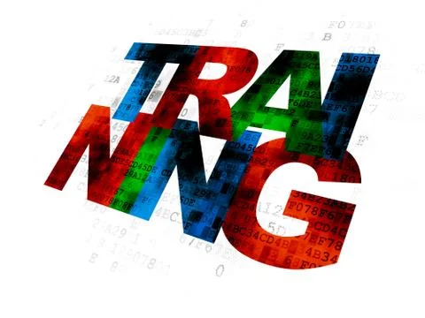 Learning concept: Training on Digital background Stock Illustration
