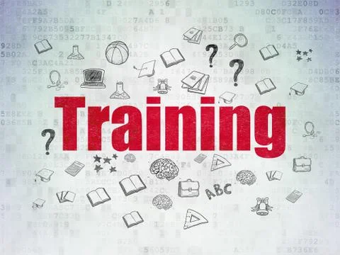 Learning concept: Training on Digital Data Paper background Stock Illustration