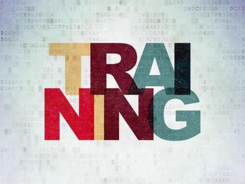 Learning concept: Training on Digital Paper background Stock Illustration