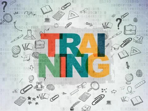 Learning concept: Training on Digital Paper background Illustrazione stock