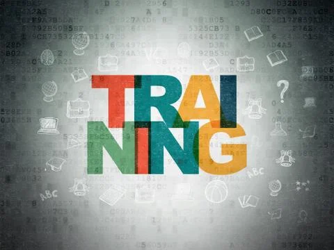 Learning concept: Training on Digital Paper background Stock Illustration
