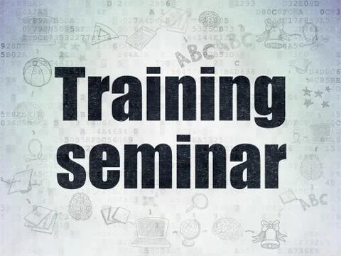 Learning concept: Training Seminar on Digital Data Paper background Illustrazione stock