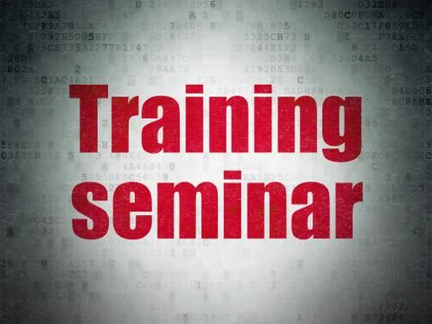 Learning concept: Training Seminar on Digital Data Paper background Illustrazione stock