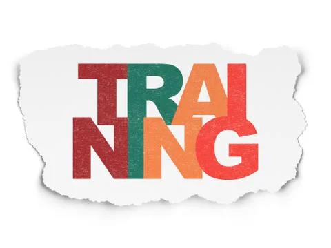 Learning concept: Training on Torn Paper background Stock Illustration