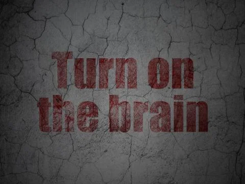 Learning concept: Turn On The Brain on grunge wall background Stock Illustration