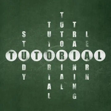 Learning concept: Tutorial in Crossword Puzzle Stock Illustration