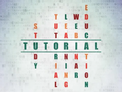 Learning concept: Tutorial in Crossword Puzzle 스톡 일러스트