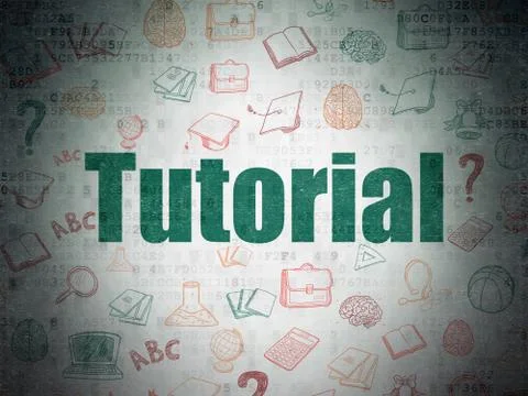 Learning concept: Tutorial on Digital Data Paper background Stock Illustration