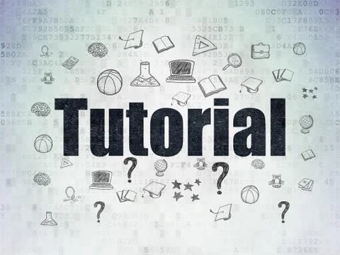 Learning concept: Tutorial on Digital Data Paper background Illustrazione stock