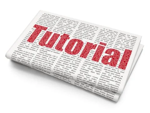 Learning concept: Tutorial on Newspaper background Stock Illustration