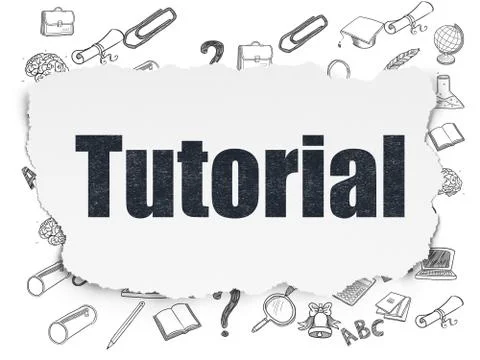 Learning concept: Tutorial on Torn Paper background Stock Illustration