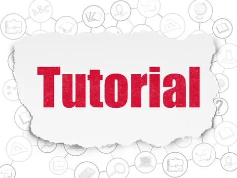Learning concept: Tutorial on Torn Paper background Stock Illustration