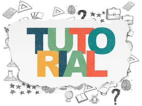 Learning concept: Tutorial on Torn Paper background Stock Illustration